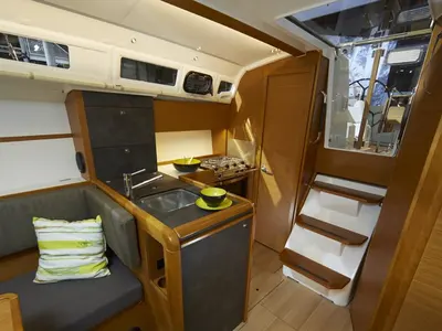Galley of Sunsail 34- 2/1 Classic, a Jeanneau Sun Odyssey 349 sailboat at Municipal Unit of Lefkada, Greece