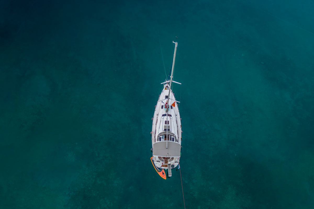 Exterior view of Baba Sails, a Bavaria 40 Cruiser sailboat at Pallini Municipal Unit, Greece