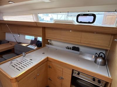 Galley of Artemis, a Dufour 412 GL sailboat at Kontokali, Greece