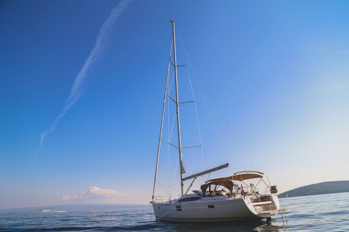 Exterior view of Virginia, a Elan Impression 50 sailboat at Split, Croatia