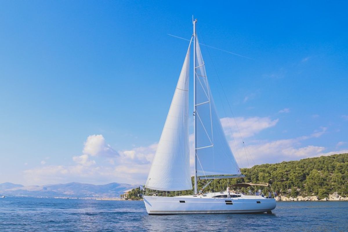 Exterior view of Virginia, a Elan Impression 50 sailboat at Split, Croatia