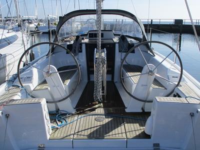 Cockpit of Ina6, a Hanse Yachts Hanse 315 sailboat at Altefähr, Germany