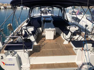 Cockpit of Nemesi - Standard line, a Beneteau Oceanis 46.1 sailboat at Trapani, Italy