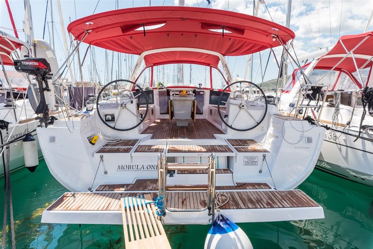 Exterior view of MOBULA ONE, a Beneteau Oceanis 45 sailboat at Split, Croatia