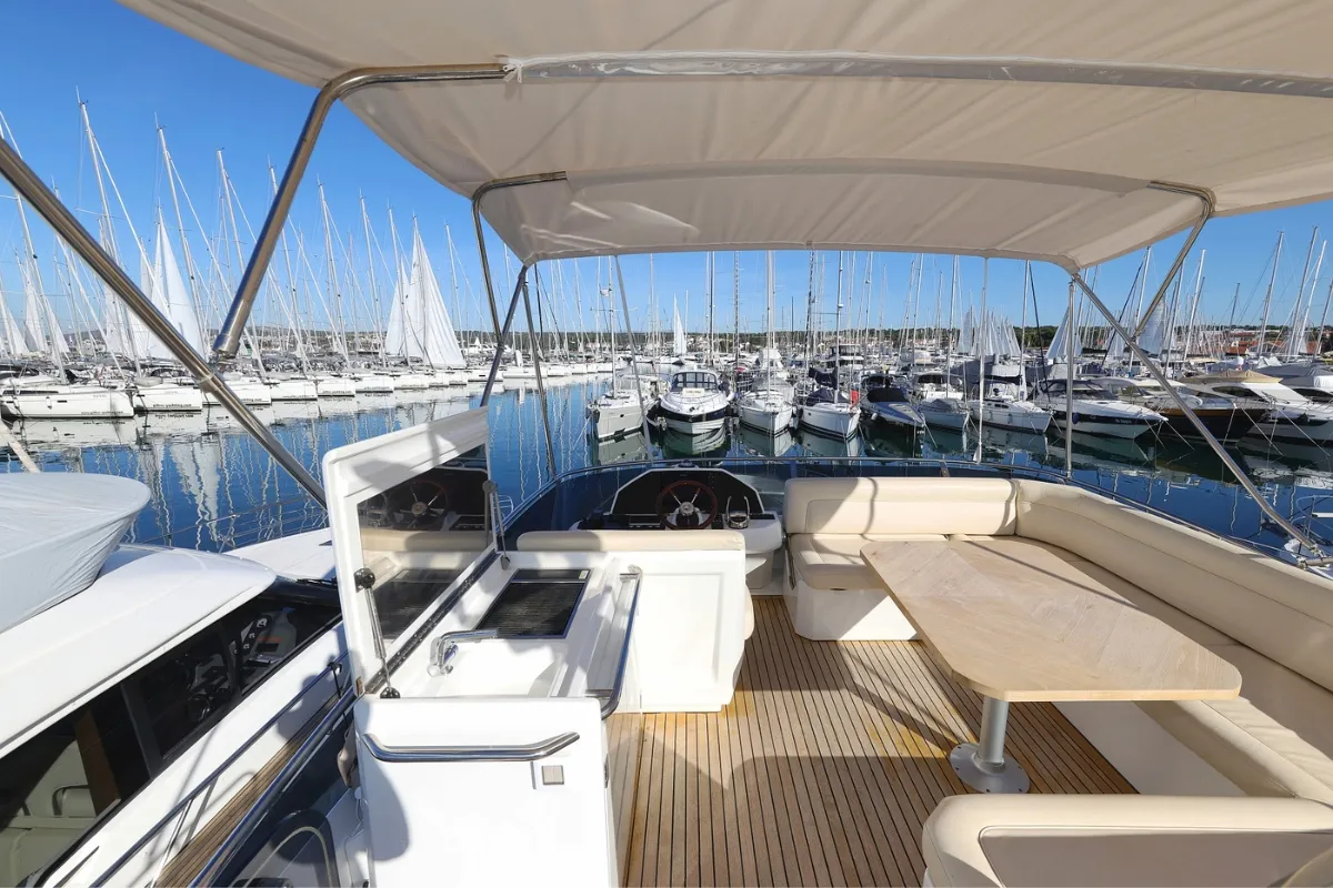 Cockpit of Vegas, a Greenline 48 Fly yacht at Grad Biograd na Moru, Croatia
