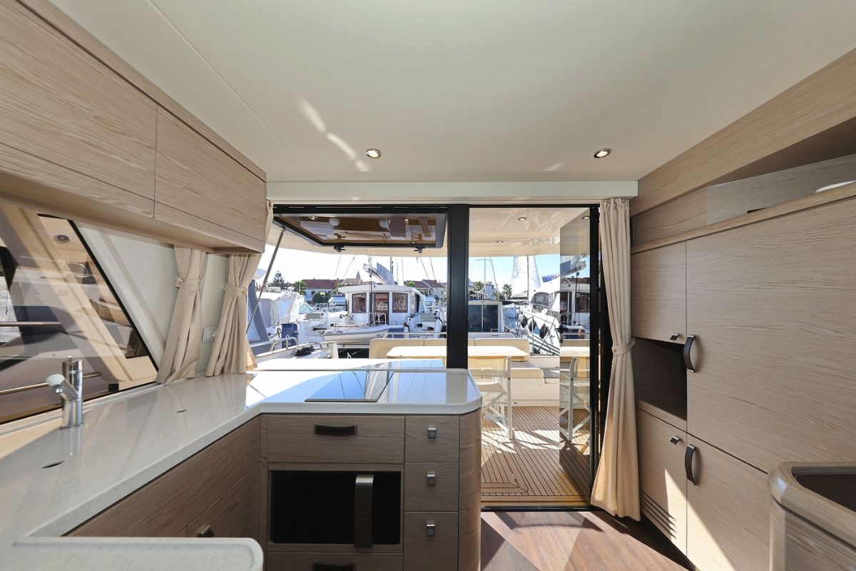 Galley of Vegas, a Greenline 48 Fly yacht at Grad Biograd na Moru, Croatia
