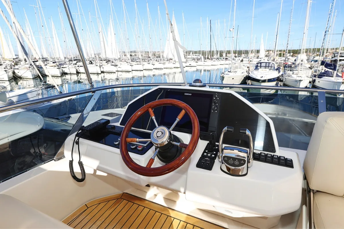 Cockpit of Vegas, a Greenline 48 Fly yacht at Grad Biograd na Moru, Croatia