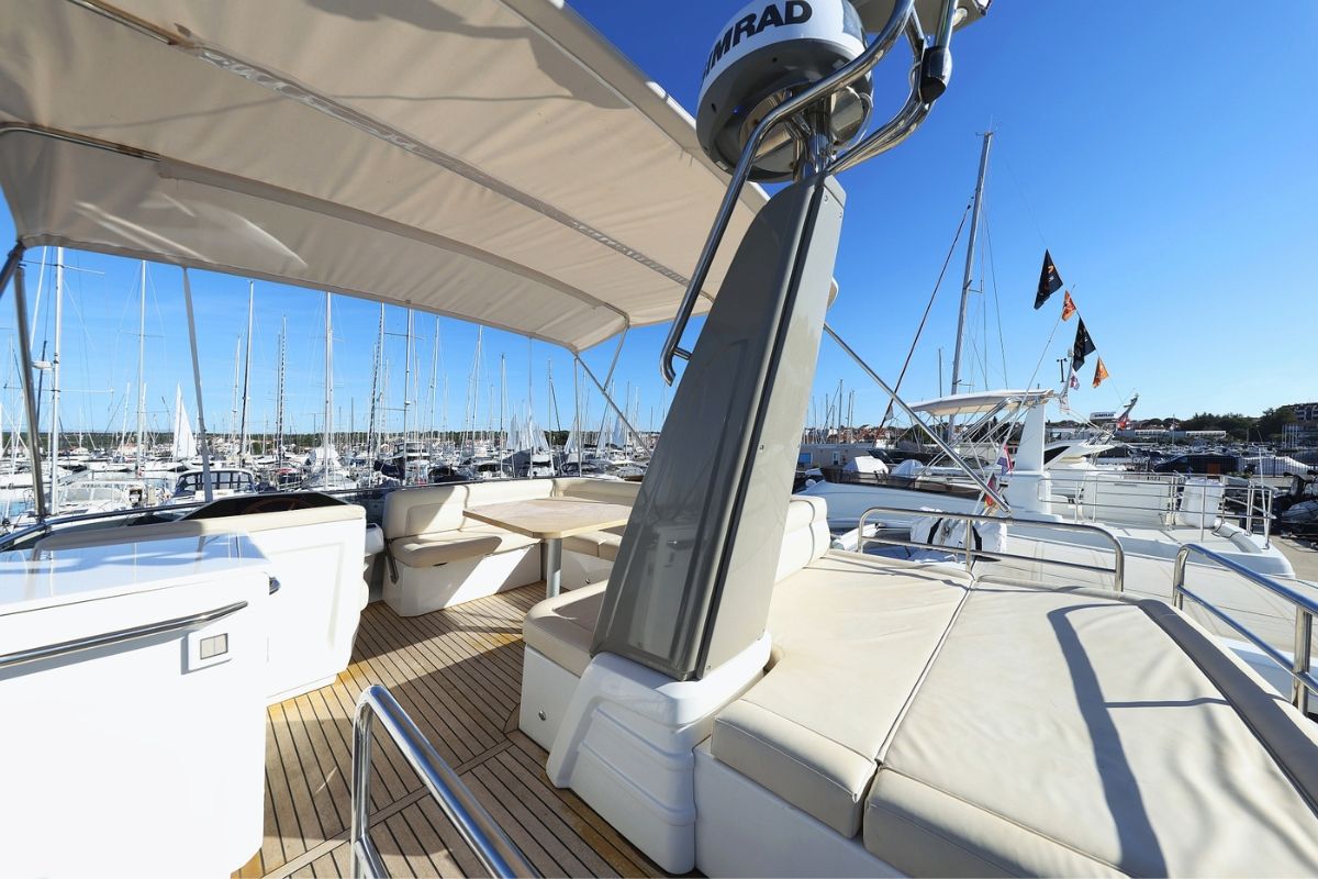 Deck of Vegas, a Greenline 48 Fly yacht at Grad Biograd na Moru, Croatia