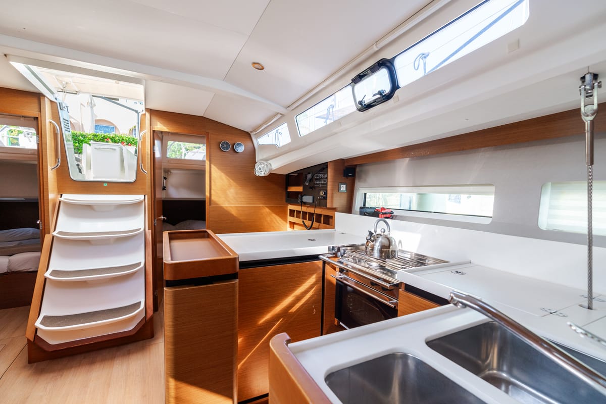 Galley of Diana - Standard line, a Jeanneau Sun Odyssey 440 sailboat at Tonnarella, Italy