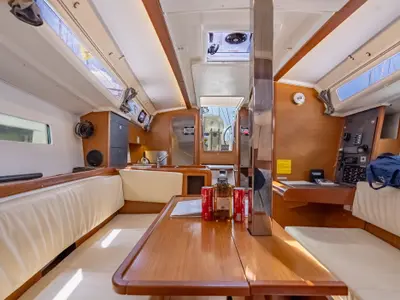 Salon of Off The Clock , a Jeanneau Sun Odyssey 349 sailboat at Road Town, British Virgin Islands