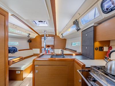 Galley of Off The Clock , a Jeanneau Sun Odyssey 349 sailboat at Road Town, British Virgin Islands
