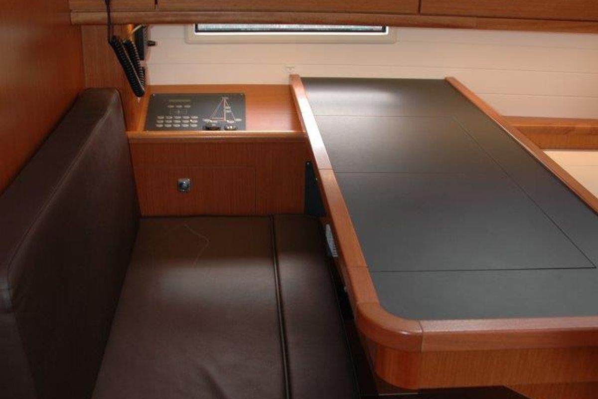 Salon of Astra, a Bavaria Cruiser 51 sailboat at Olbia, Italy