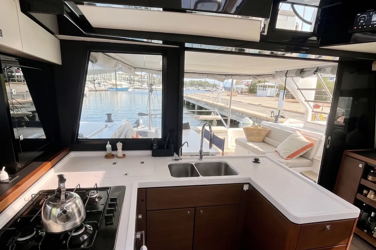 Origine, a Nautitech Nautitech 46 Fly catamaran at Athens, Greece
