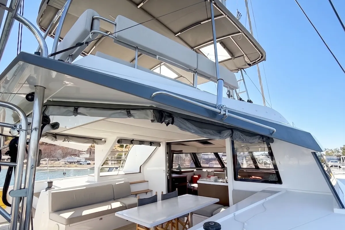 Origine, a Nautitech Nautitech 46 Fly catamaran at Athens, Greece