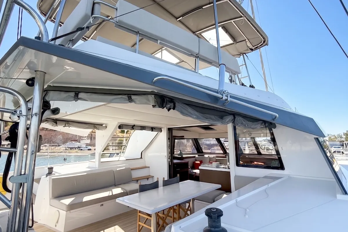 Origine, a Nautitech Nautitech 46 Fly catamaran at Athens, Greece