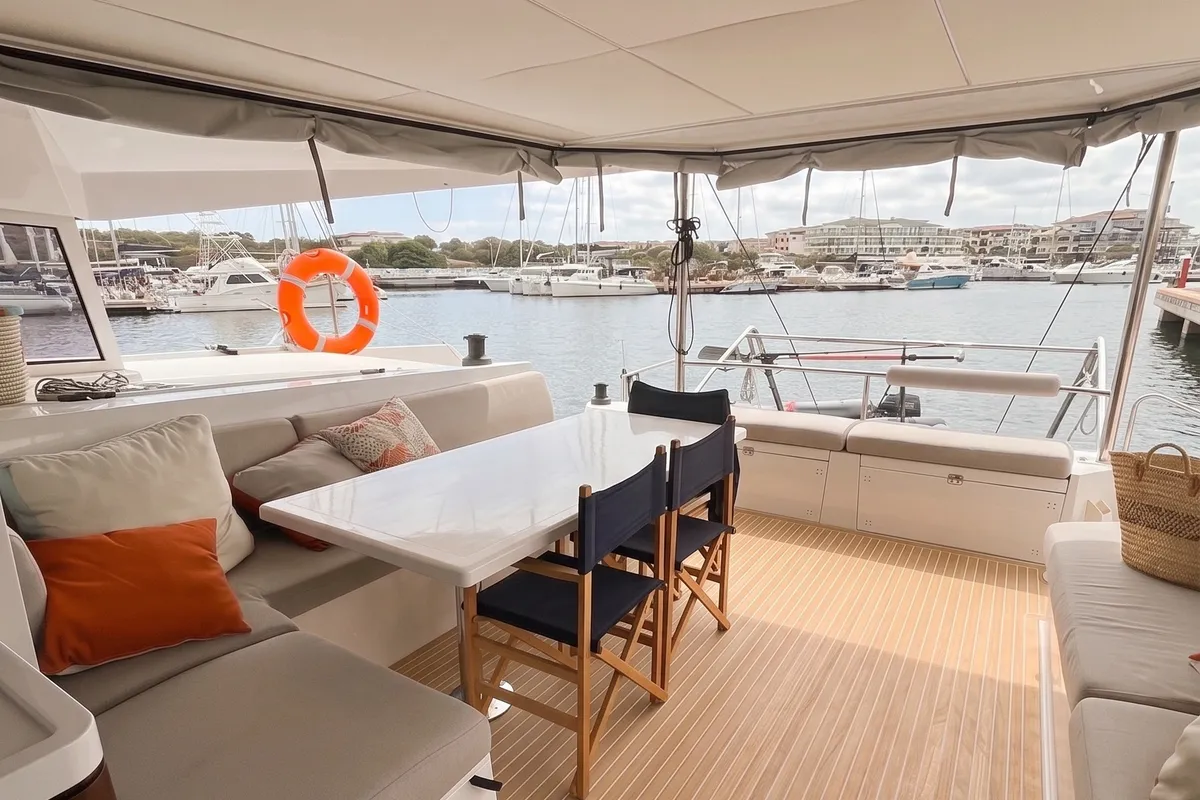 Origine, a Nautitech Nautitech 46 Fly catamaran at Athens, Greece