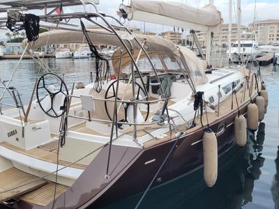 Deck of Rubra, a Jeanneau Sun Odyssey 49 sailboat at Toulon, France