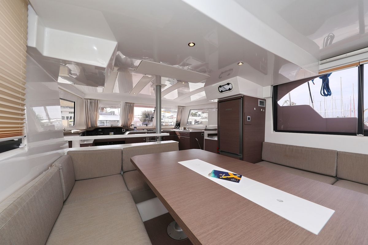 Salon of Hi Friends, a Bali Catspace catamaran at Grad Trogir, Croatia