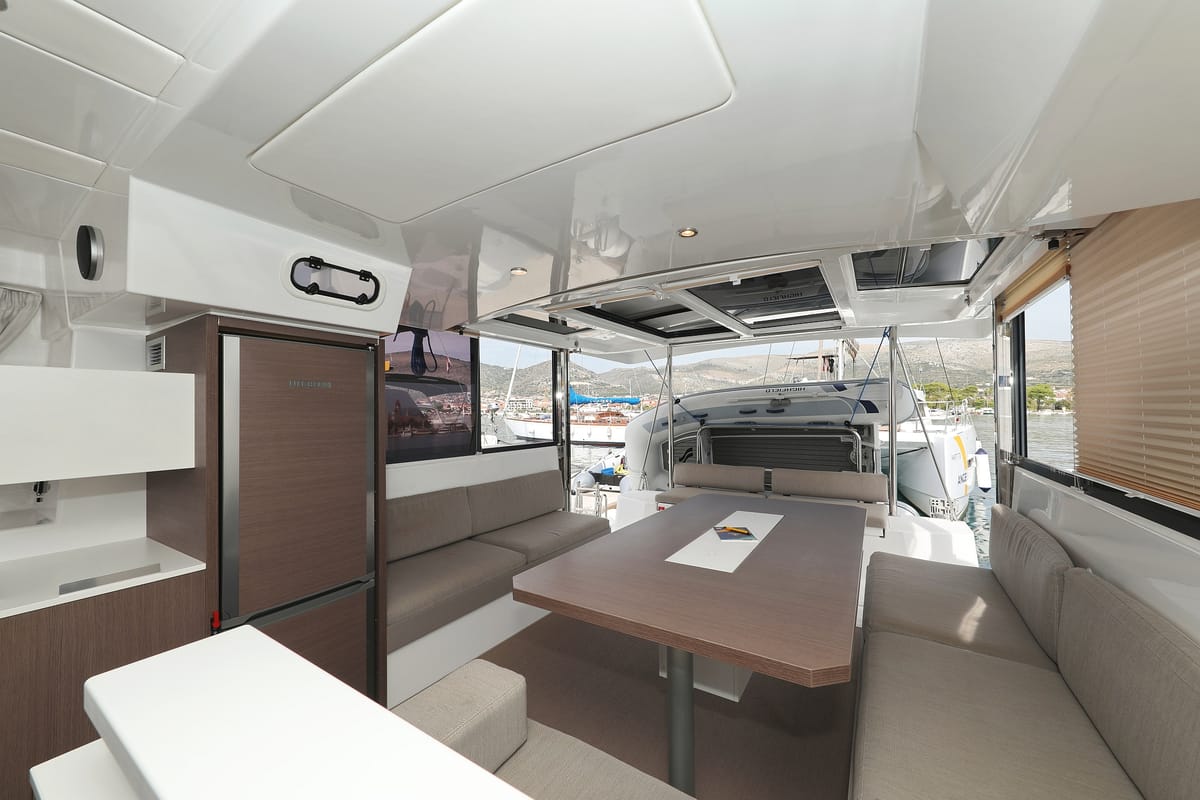 Salon of Hi Friends, a Bali Catspace catamaran at Grad Trogir, Croatia