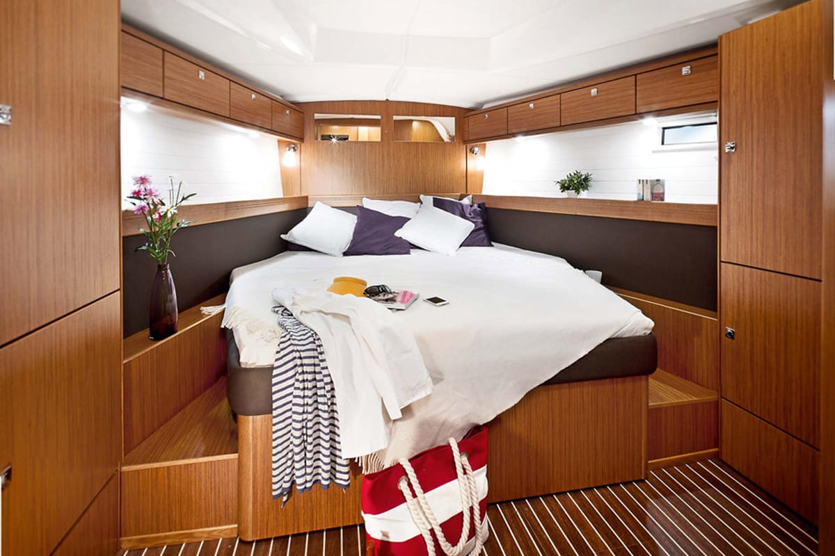 Cabin on Miber Mars, a Bavaria Cruiser 46 sailboat at Fethiye, Turkey