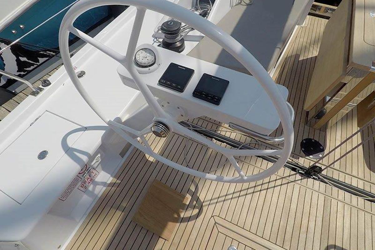 Cockpit of Aloha, a Cantiere Del Pardo (Grand Soleil) Grand Soleil 44 Performance sailboat at Grad Šibenik, Croatia