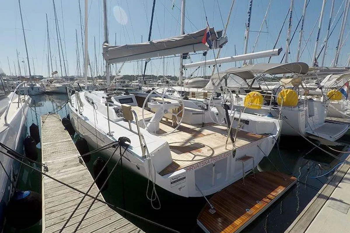 Exterior view of Aloha, a Cantiere Del Pardo (Grand Soleil) Grand Soleil 44 Performance sailboat at Grad Šibenik, Croatia