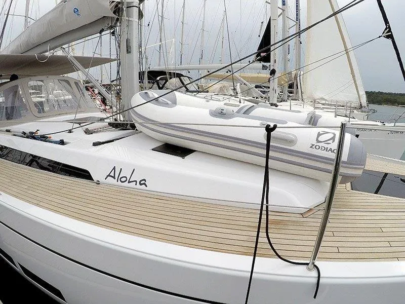 Deck of Aloha, a Cantiere Del Pardo (Grand Soleil) Grand Soleil 44 Performance sailboat at Grad Šibenik, Croatia