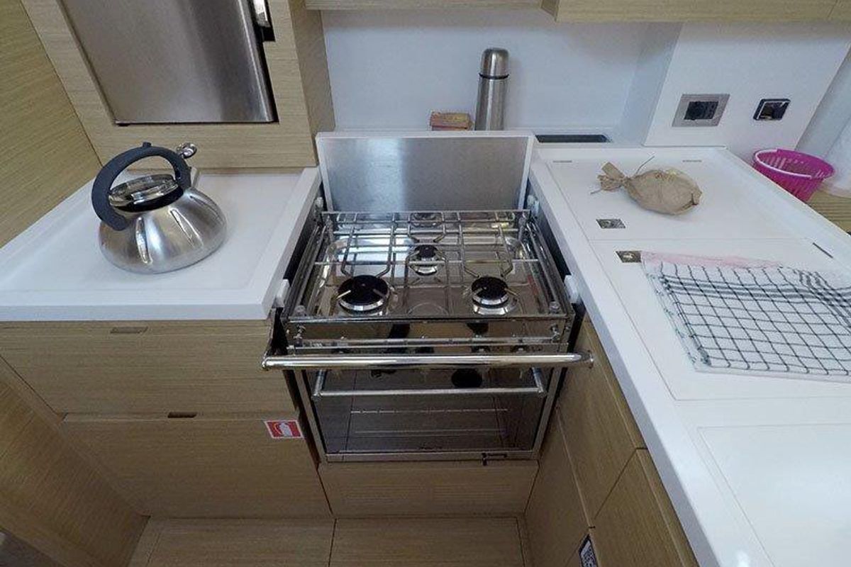 Galley of Aloha, a Cantiere Del Pardo (Grand Soleil) Grand Soleil 44 Performance sailboat at Grad Šibenik, Croatia
