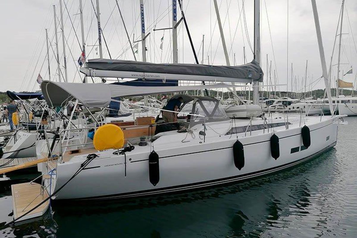 Exterior view of Aloha, a Cantiere Del Pardo (Grand Soleil) Grand Soleil 44 Performance sailboat at Grad Šibenik, Croatia