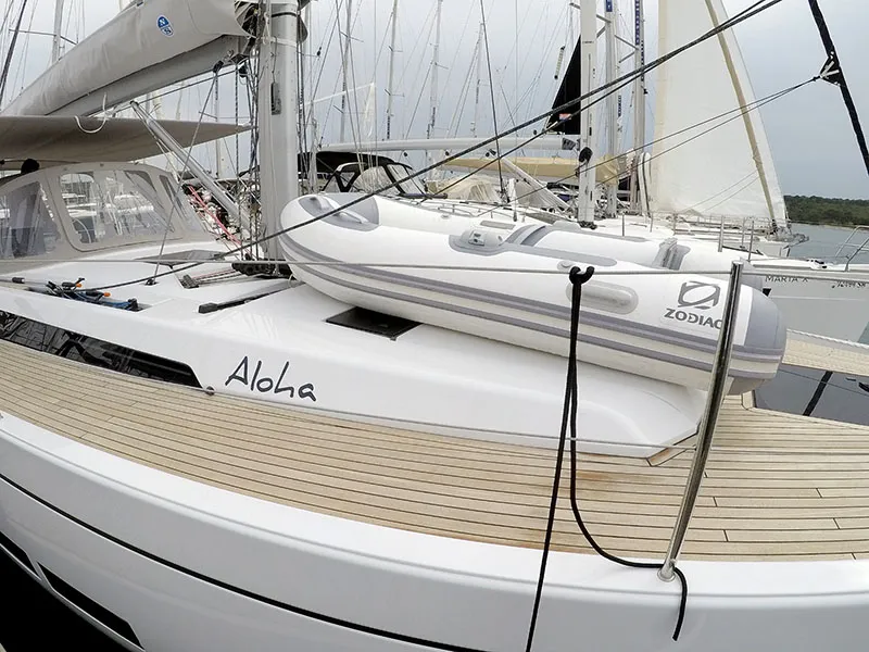 Galley of Aloha, a Cantiere Del Pardo (Grand Soleil) Grand Soleil 44 Performance sailboat at Grad Šibenik, Croatia
