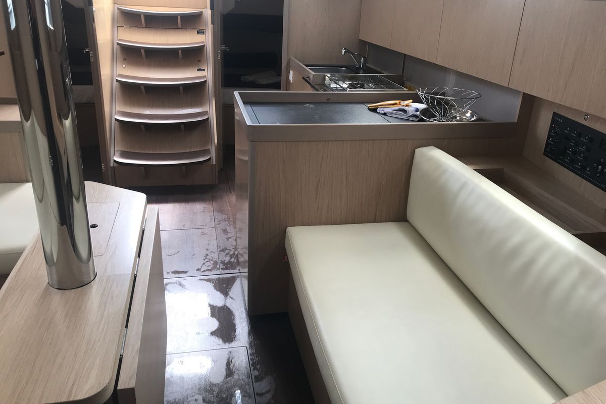 Salon of Achemar, a Beneteau Oceanis 41.1 sailboat at Tonnarella, Italy