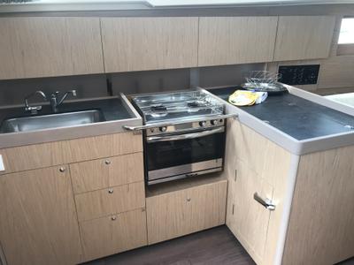 Galley of Achemar, a Beneteau Oceanis 41.1 sailboat at Tonnarella, Italy