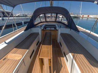Deck of Avalon, a Solaris Yachts Solaris 55 sailboat at Olbia, Italy