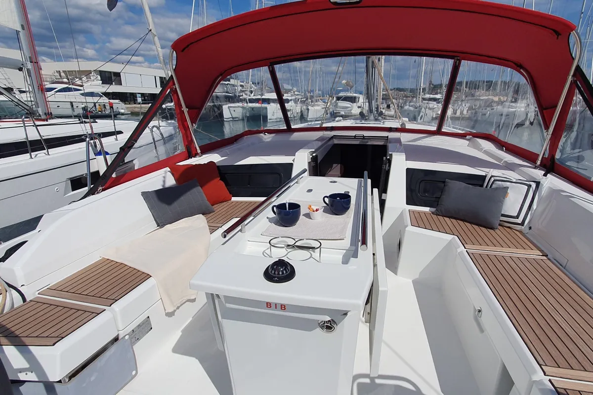 Deck of Ivy, a Beneteau Oceanis 46.1 sailboat at Split, Croatia