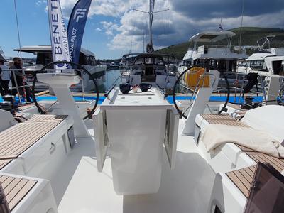Cockpit of Ivy, a Beneteau Oceanis 46.1 sailboat at Split, Croatia