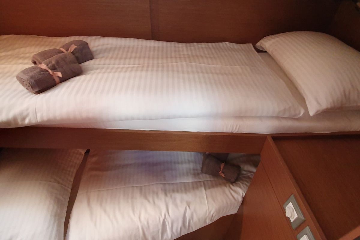 Cabin on Ivy, a Beneteau Oceanis 46.1 sailboat at Split, Croatia
