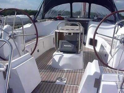 Cockpit of Colibrì, a Jeanneau Sun Odyssey 44 i sailboat at Municipal Unit of Lefkada, Greece