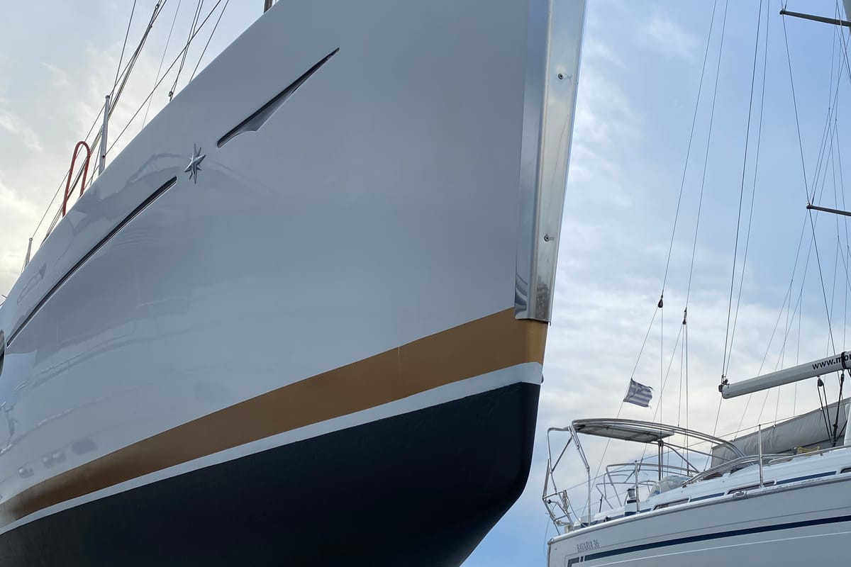 Exterior view of Colibrì, a Jeanneau Sun Odyssey 44 i sailboat at Municipal Unit of Lefkada, Greece