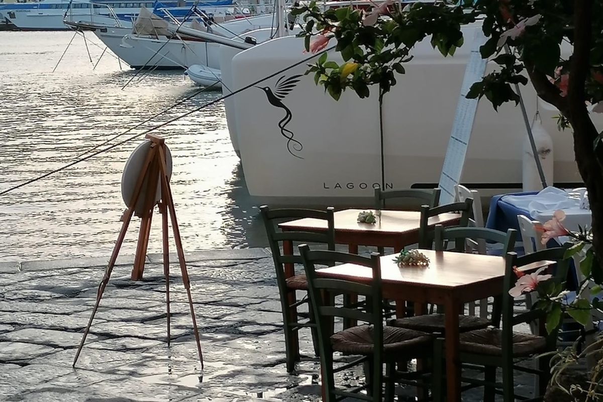 Exterior view of Colibrì Platinum Service, a Lagoon 50 catamaran at Castellammare di Stabia, Italy