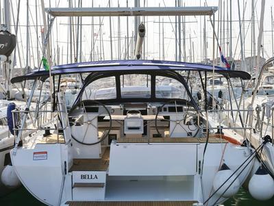 Cockpit of Bella, a Bavaria C45 Holiday sailboat at Grad Biograd na Moru, Croatia