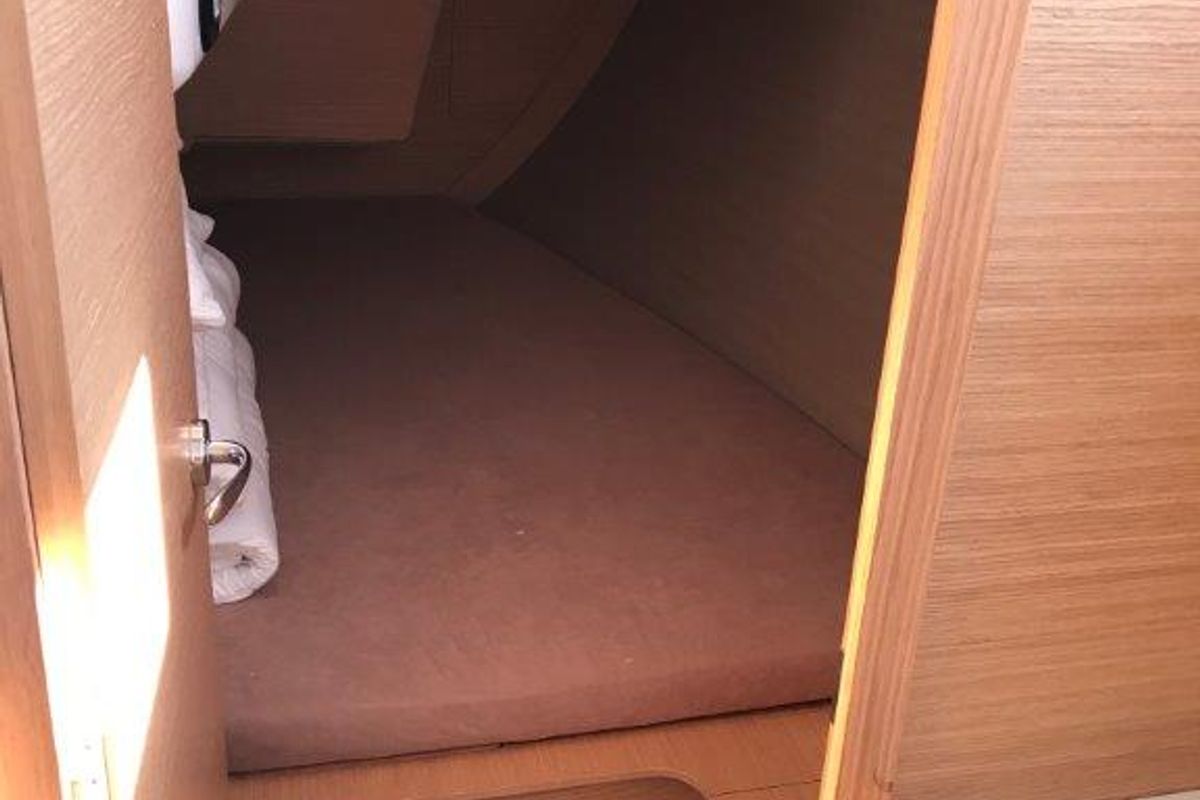 Cabin on Luna, a Dufour 350 GL sailboat at Punat, Croatia