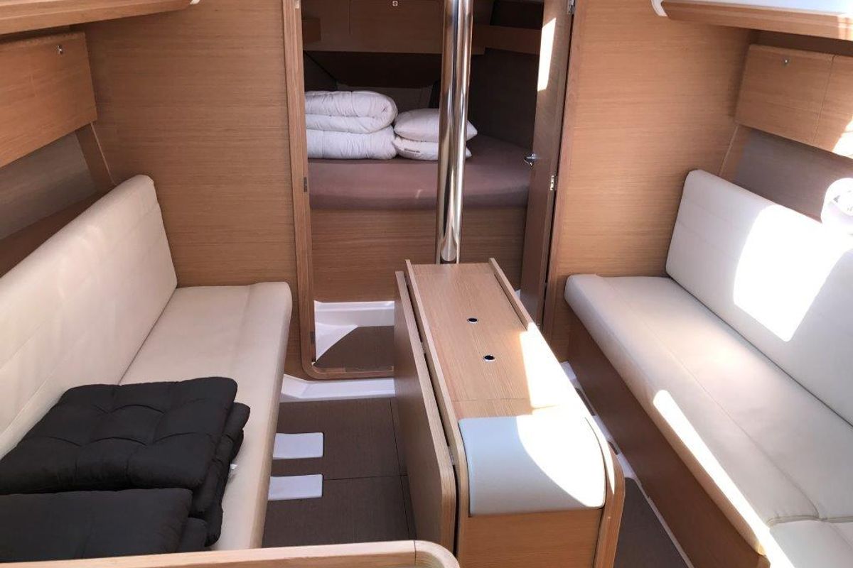 Salon of Luna, a Dufour 350 GL sailboat at Punat, Croatia