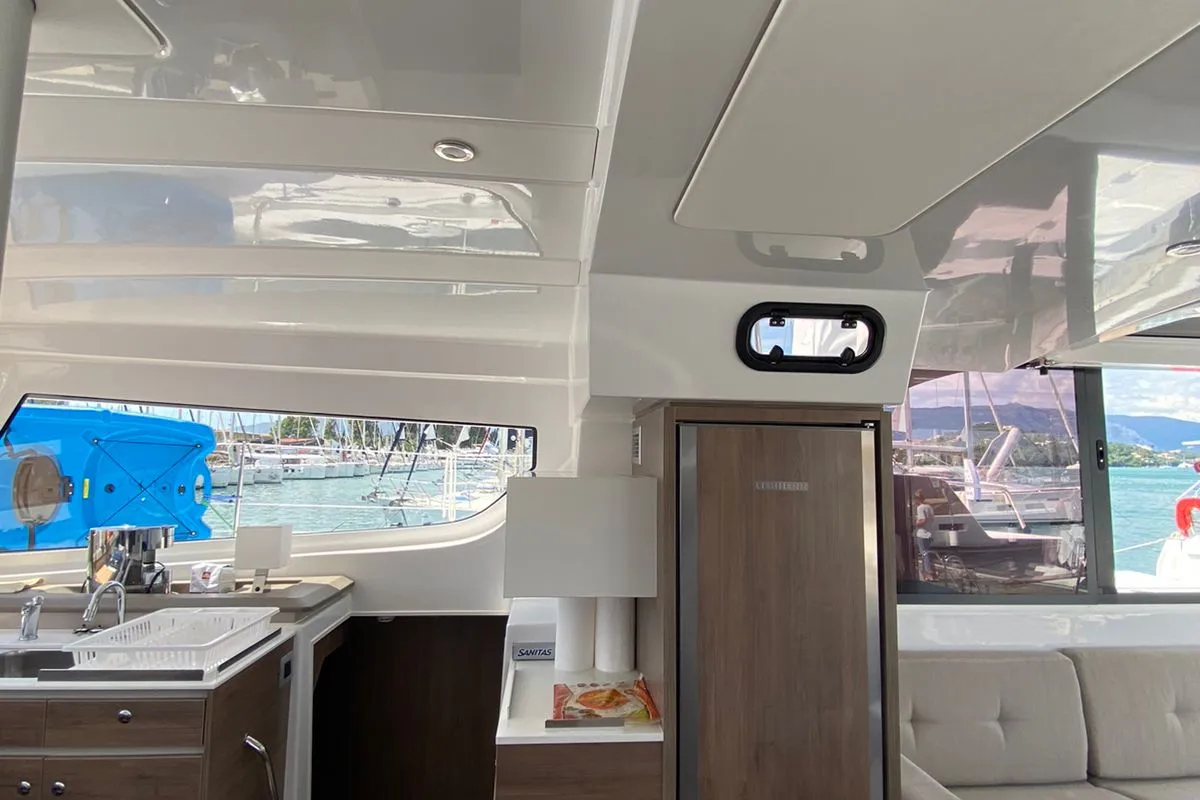 Galley of Helona, a Bali Catspace catamaran at Volos Municipality, Greece