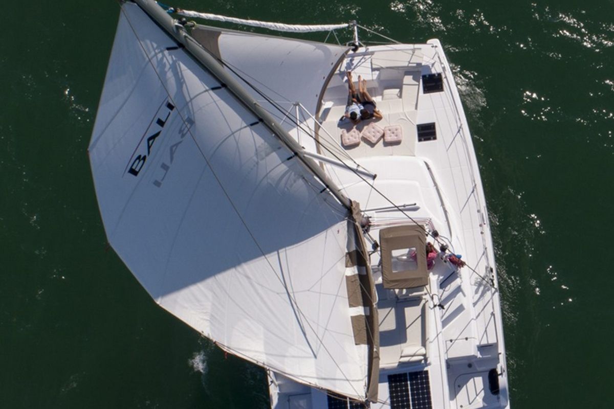 Exterior view of Helona, a Bali Catspace catamaran at Volos Municipality, Greece