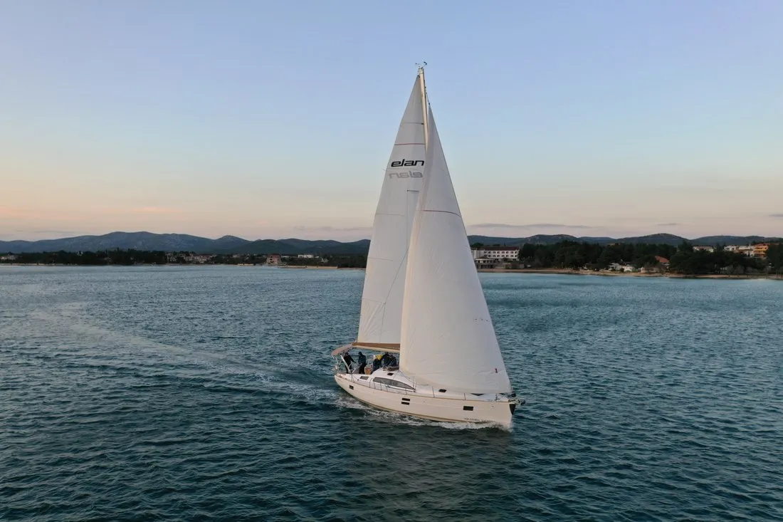 Exterior view of Tatiana, a Elan Impression 45.1 sailboat at Pirovac, Croatia