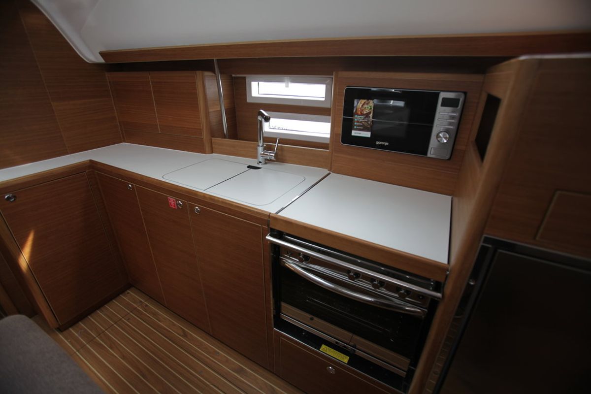 Galley of Tatiana, a Elan Impression 45.1 sailboat at Pirovac, Croatia