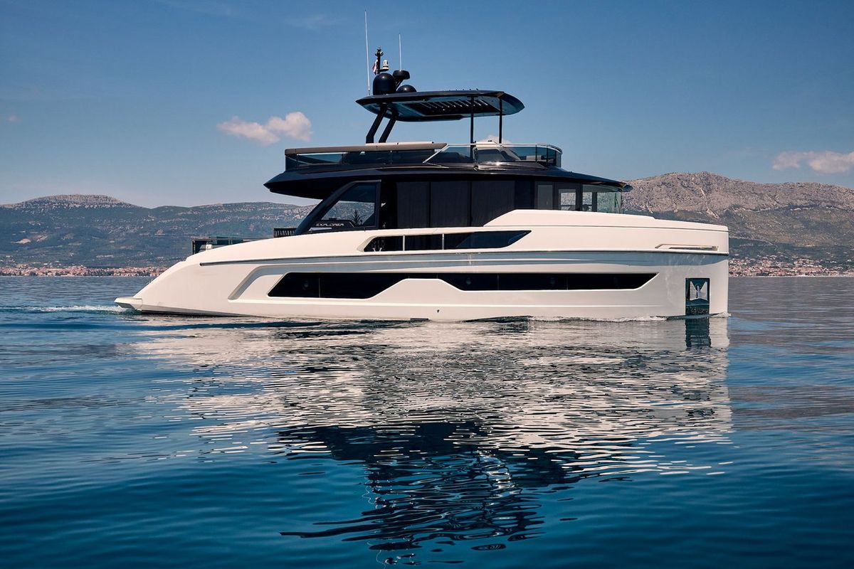 Exterior view of Blue Moon, a Explorer Yacht Explorer Fly 62 yacht at Općina Sukošan, Croatia