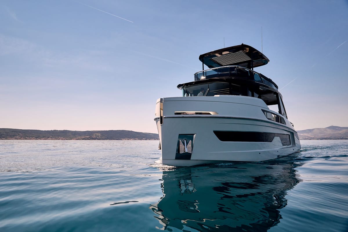 Exterior view of Blue Moon, a Explorer Yacht Explorer Fly 62 yacht at Općina Sukošan, Croatia