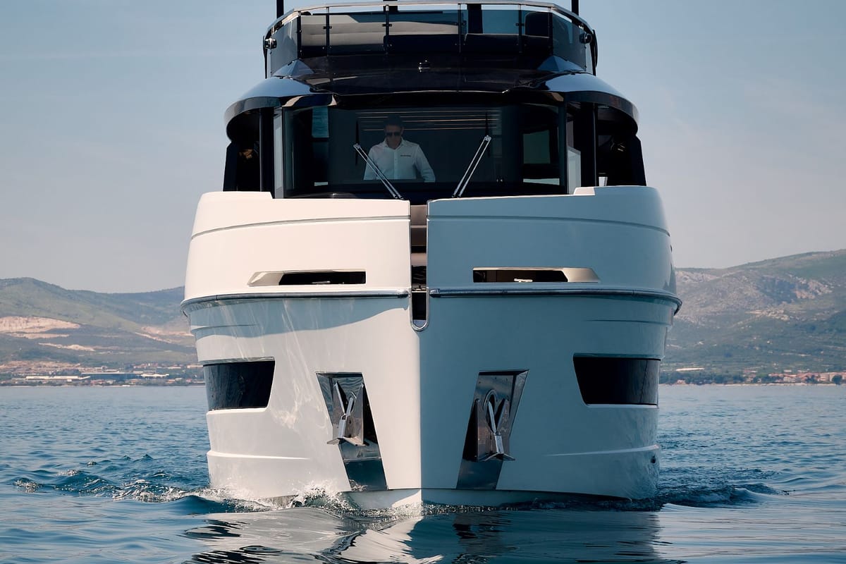 Exterior view of Blue Moon, a Explorer Yacht Explorer Fly 62 yacht at Općina Sukošan, Croatia