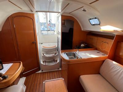 Galley of Ker Jonathan , a Beneteau First 31.7 sailboat at Port Navalo, France